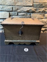 Antique Wooden Trunk with Iron Hardware