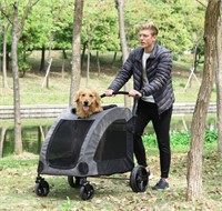 $138 Foldable Dog Stroller with Storage Pocket