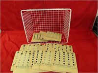 Basket & vintage bingo cards.