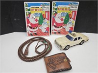 Leather Wallet, Santa Puzzls,  Toy Car See Pics