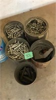 5 coffee cans full of bolts