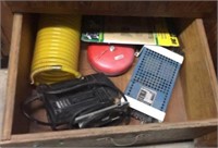 Air hose, red alarm bell, scroll saw and more