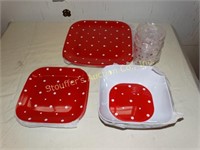 NIB Temp-tations Polka dot plastic dinnerware - 4