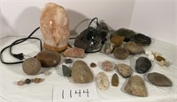 Rocks, Minerals, Arrowheads, Salt Lamp & More