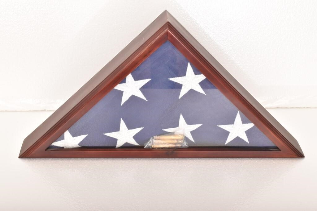 Encased U.S. Memorial Flag