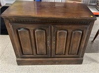 Wooden 2 Door Cabinet. 34" x 17" x 28" high.