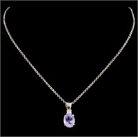 14K Gold Sapphire & Diamond Pendant (0.77ct & 0.06