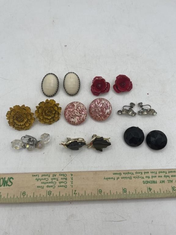 Vintage lot of clip on and screw back custom