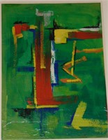 Fred Rappaport, Oil on Paper Abstract Painting