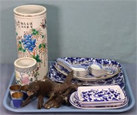 Asian Decorated Ceramics & Bronze Fish