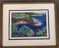 Signed Takubo 1964 oil on canvas- rocky shore