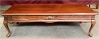 Cherry Finish Coffee Table, Faux Drawer