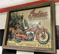 Framed "Indian Motorcycles" picture