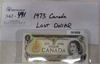 1973 Canada Last Year $1 Banknote