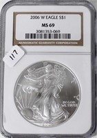2006 W SILVER EAGLE NGC MS69