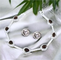 Radiant CZ Sterling Silver Jewelry Set