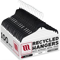 484 Recycled Black Plastic Hangers with Rotating