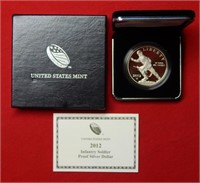 2012 Infantry Soldier Silver Proof Dollar Box/COA