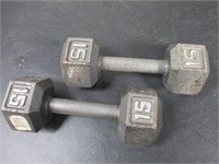 Set of 15 Lb. Dumbells