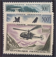 FRANCE #34-36 MINT VF H