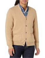 Essentials Men's Cotton Cardigan Sweater, Camel H