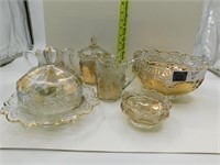 ANTIQUE PRESSED GLASS TABLE SET