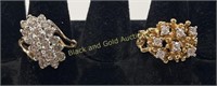 (2) Marked 18K Gold Filled Rings Sz 8
