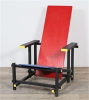 After Gerrit Rietveld, Red and Blue Chair