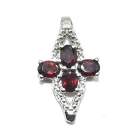 Silver Garnet(0.8ct) Pendant