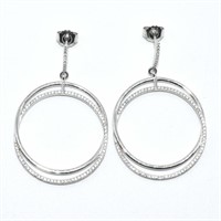 Silver White Topaz(1.1ct) Earrings
