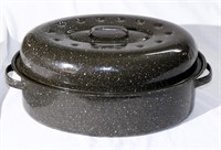 Graniteware Covered Roaster Pan Great Shape