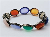 .925 Antique Polished Stone Bracelet