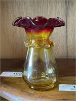 Vintage Amberina Art Glass Tulip Vase