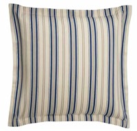 Chaps EURO Sham Cotton Blue Tan Ivory Striped $28