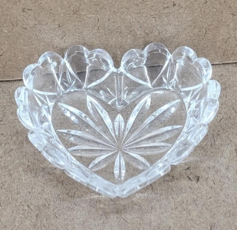 Waterford Style Heart Trinket Dish