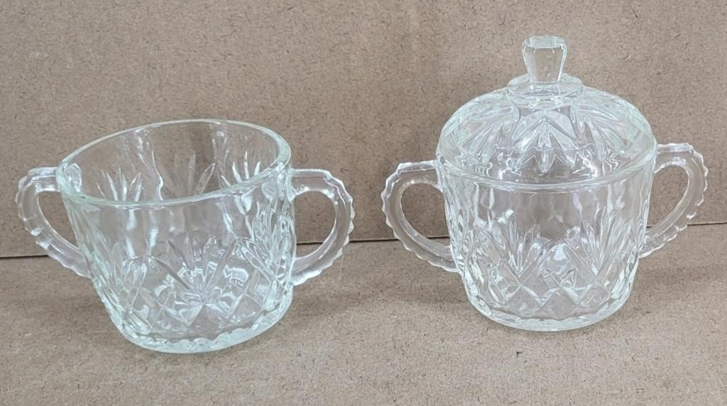 Anchor Hocking Clear Cream & Sugar Dishes