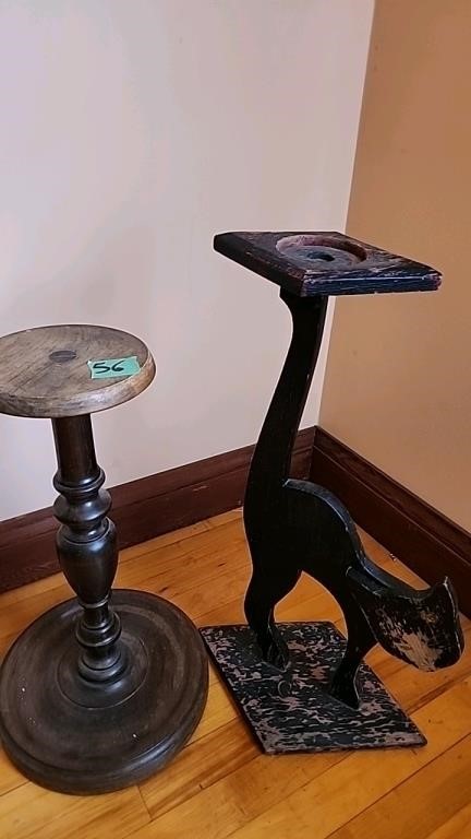 Vintage wood Holder stands Cat and other