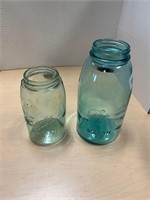 Vintage glass Mason ball jars, no lids