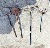 2 Shovels, Rake & Pitch Fork