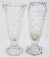 Lot of 2 Fostoria American Vases - 6.5" tall