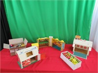 Fisher Price Schoolhouse, Barn, House, accessories