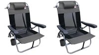 $256-2-Pk Outdoor Spectator Reclining Beach Chair