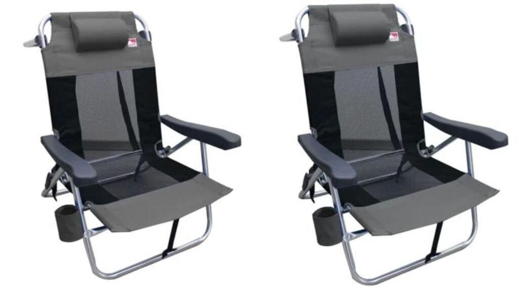 $256-2-Pk Outdoor Spectator Reclining Beach Chair