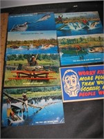 1965 color Fishing Stories 7 Unused Postcards