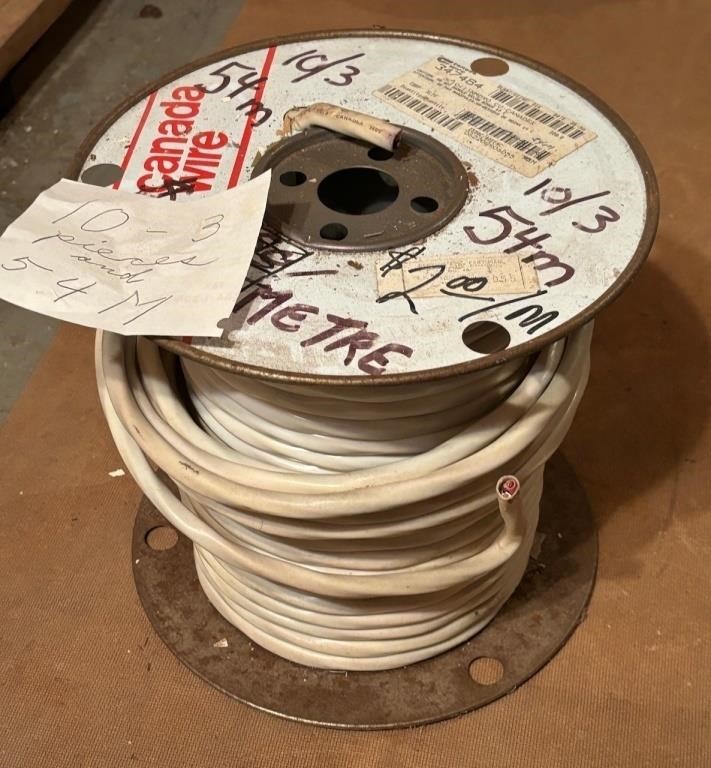 10-3 White Wire on Spool, Approx. 54 M