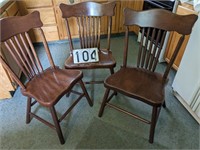 3 Hardwood Dining Chairs
