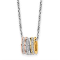 Sterling Silver Glitter Fabric Necklace