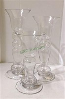 Lot of the glass vases - tallest measuring 13 1/2