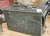 Ammo Box, metal, held 45 Cal. Cartridges
