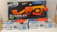 (3) New Nerf guns: ROBLOX ELITE GUN, (2) Fortnite